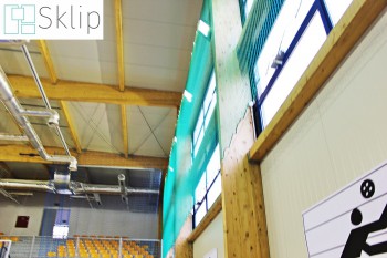 Zielona, niebieska, beżowa, szara siatka do hali sportowej | Sklep zabezpieczeniami z siatek do hali sportowej